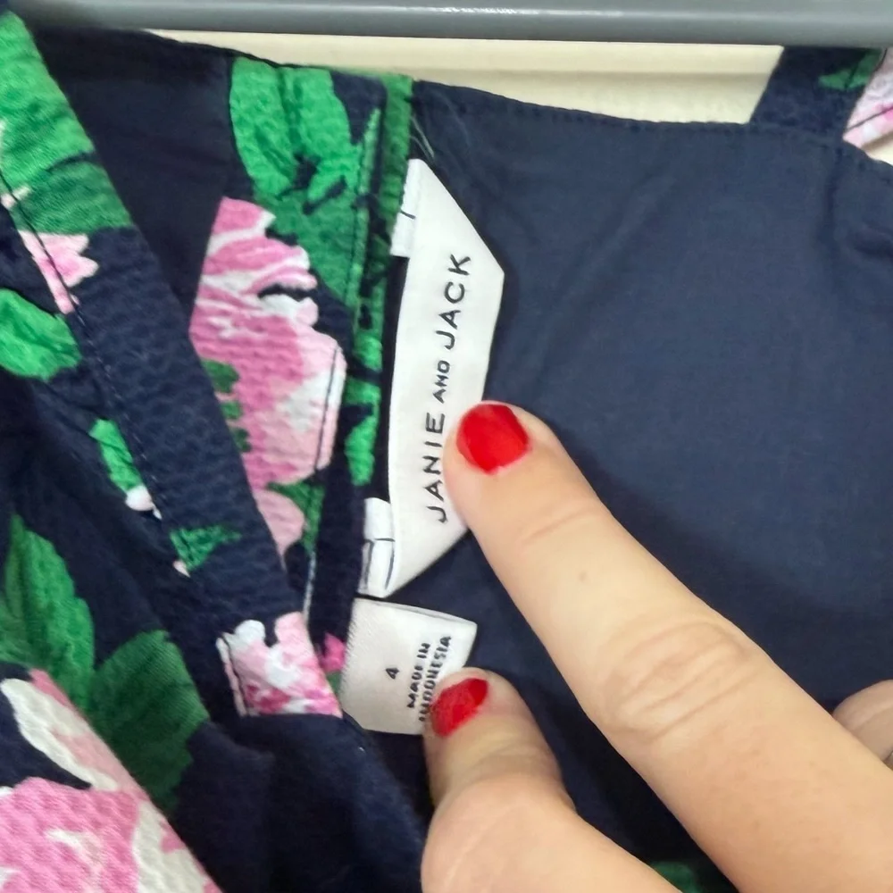 Janie and Jack Merchant Marine Floral Pique Romper SIZE 4